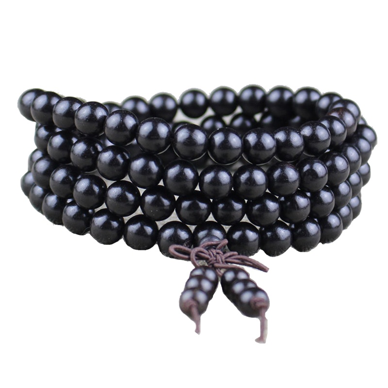 Vòng Tay Chuỗi Hạt Gỗ Nhiều Lớp Phong Cách Phật Giáo