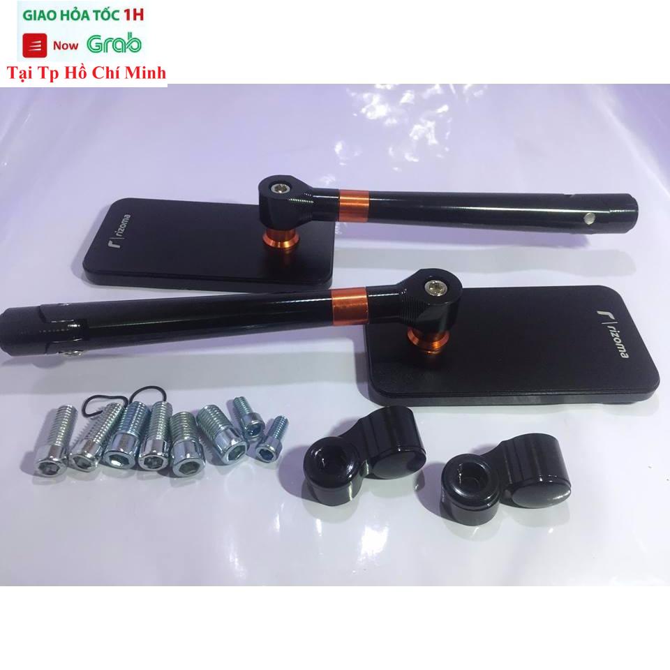 Gương Xe Máy Thời Trang - Kính Chiếu Hậu Xe Máy Kiểu Rizoma Iphone Màu Đen 1 Cái Đủ Ốc Gắn Và Lục Giác