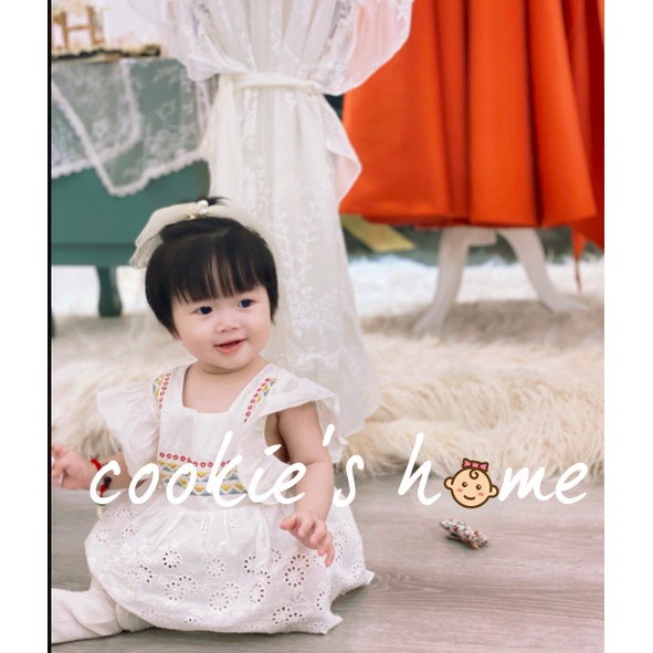 Body đầm trắng hàn quốc cotton cánh tiên cho bé sơ sinh đầy tháng thôi nôi chụp studio