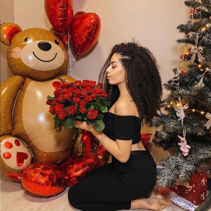 Bong Bóng Lá Nhôm Hình Chú Gấu Đáng Yêu 91cm*65cm Trang Trí Tiệc Sinh Nhật/Ngày Lễ Tình Nhân Cho Trẻ Em
