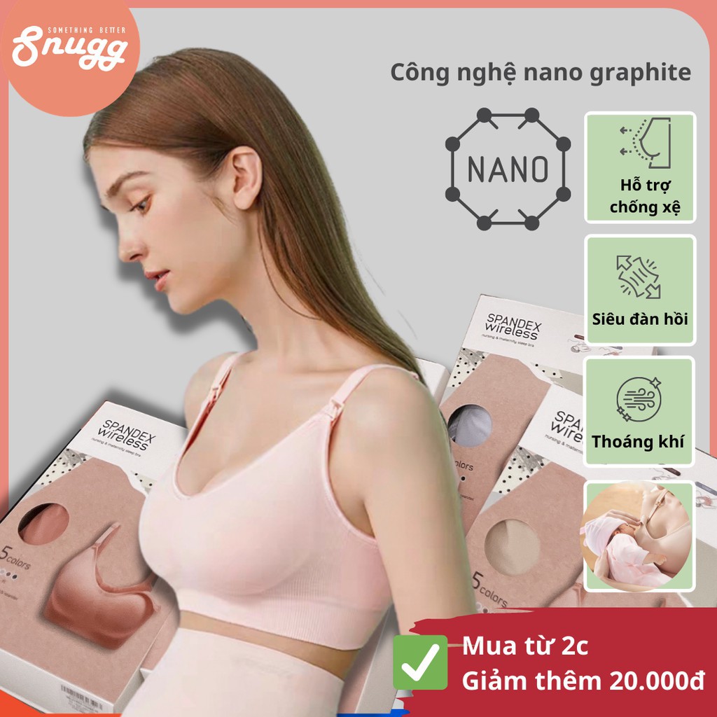 Áo ngực bầu và cho con bú chống xệ Snugg - công nghệ nano graphite siêu bền siêu đàn hồi Snugg - HÀNG MỚI