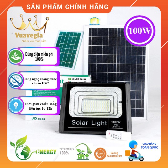 ĐÈN NĂNG LƯỢNG MẶT TRỜI 100W Bảo Hành 12 tháng, 1 Đổi 1 trong tháng đầu tiên - HÀNG CHÍNH HÃNG