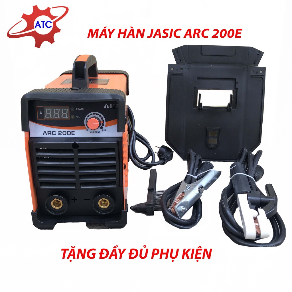 Máy Hàn Điện Tử Jasic ARC 200E | Máy hàn que tặng Mặt nạ có Kính chống lóa và Búa gõ sỉ | Bảo Hành chính hãng 1 năm