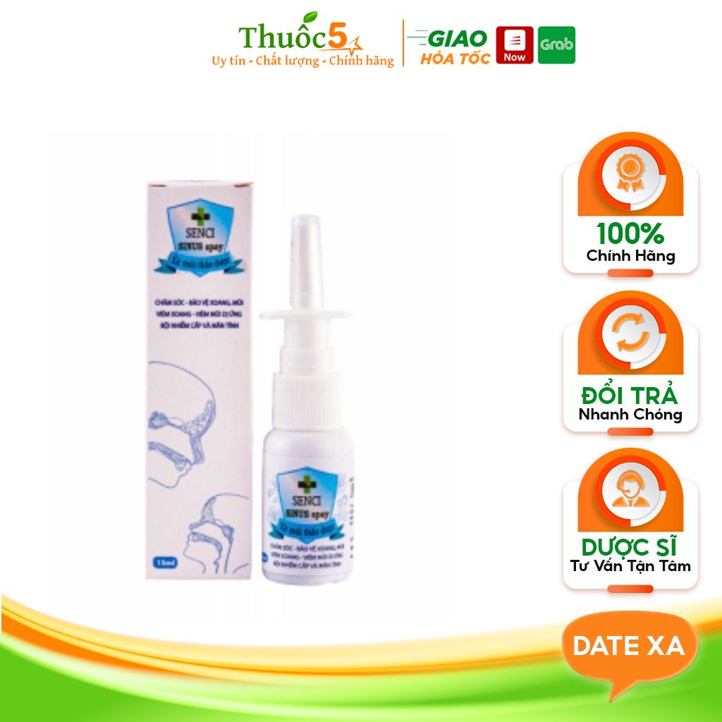 SENCI SINUS spay hỗ trợ viêm xoang dị ứng, chai xịt 15ml