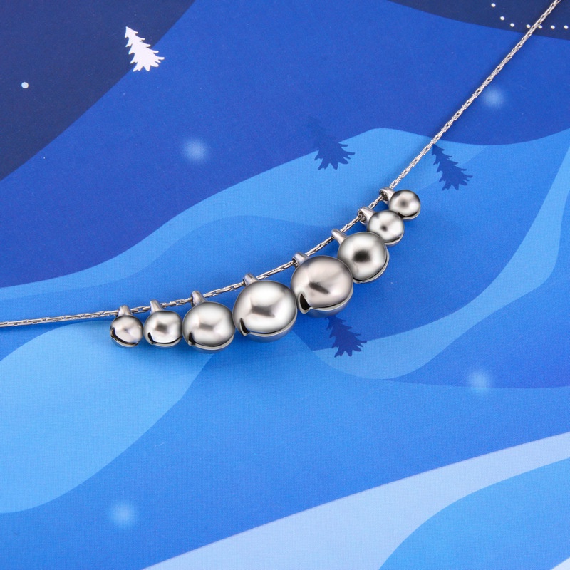 Mặt dây chuyền titan nữ hình chuông kêu bằng titan không đen vĩnh viễn - MDCTT22004