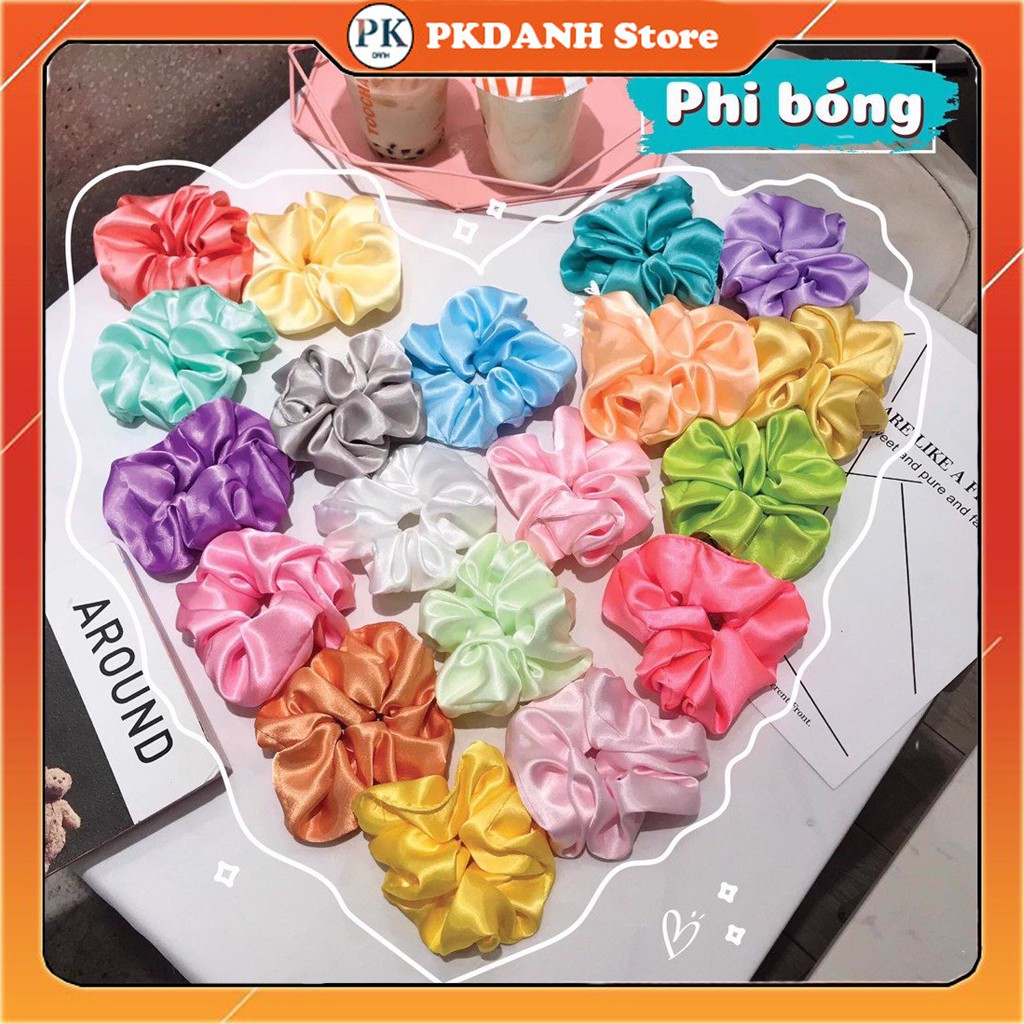 [M&atilde; FARSSTT5 giảm 10K đơn bất kỳ] D&acirc;y cột t&oacute;c vải scrunchies phi b&oacute;ng, đồ buộc t&oacute;c crunchies phụ kiện t&oacute;c
