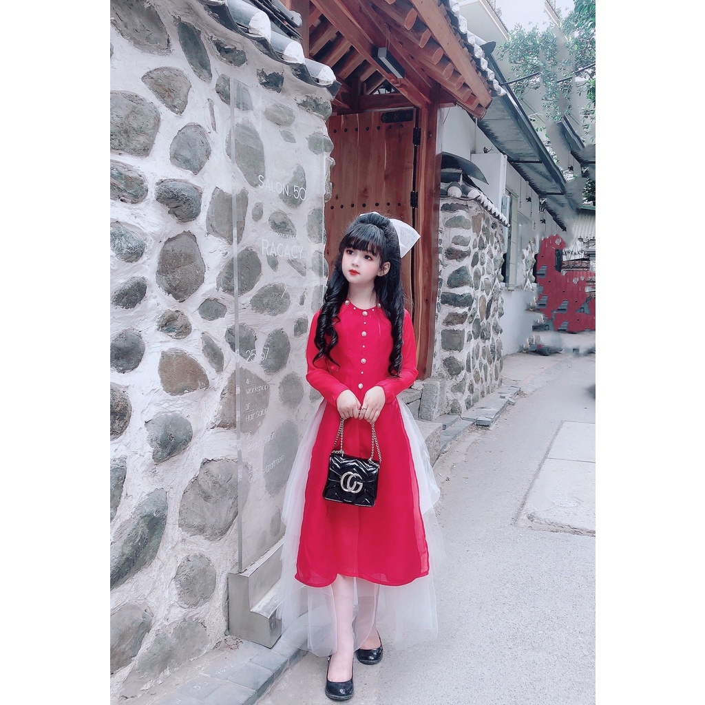 Áo Dài Tết Cho Bé Gái  Công Chúa 10 -40Kg