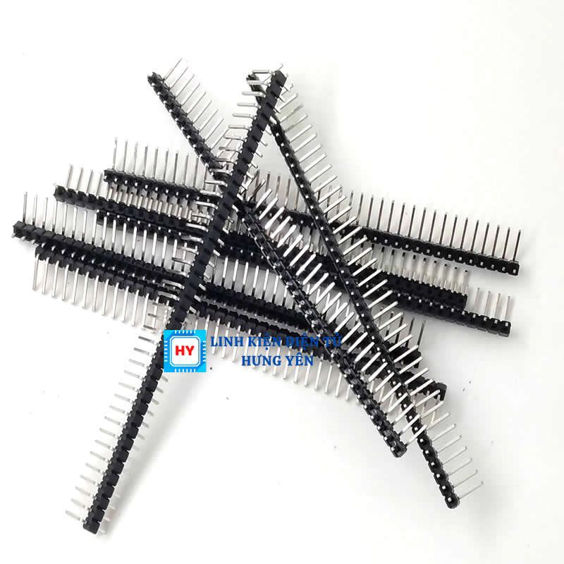Hàng Rào Đực - Cái, Chân Thẳng, Chân Cong, 40 Chân (Header Jum 2.54 40Pin)