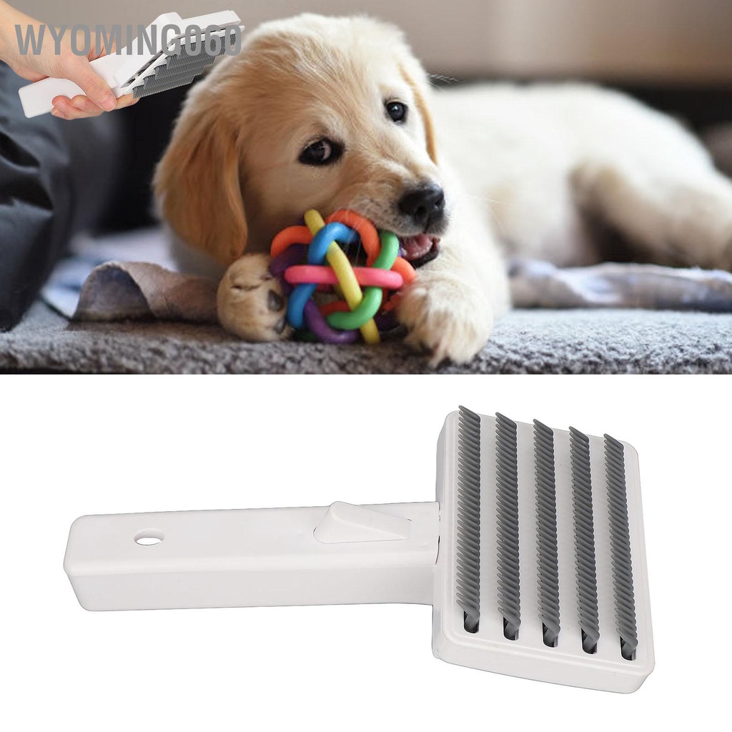 Wyoming060 Bàn chải cạo lông cho chó Bền ABS Di động Tay cầm thoải mái Mát xa cơ thể Loại bỏ xù mèo Pet