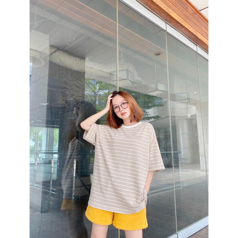 Áo thun nữ form rộng kẻ sọc MH.Fashion Áo phông kẻ ngang chất liệu Cotton co dãn 4 chiều ་ ༷