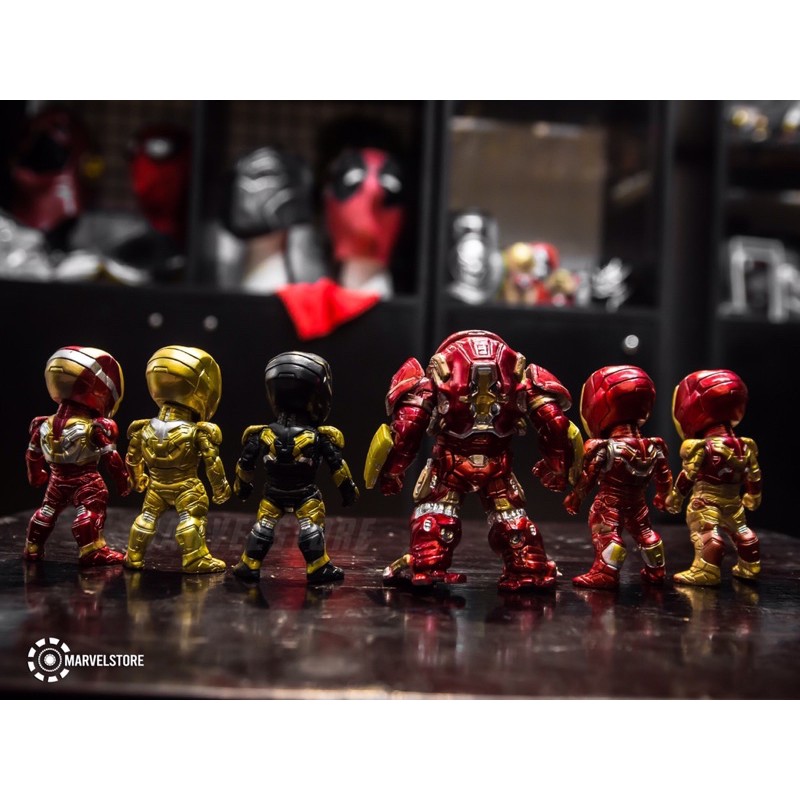 Mô hình Iron man chibi set 6 giáp người sắt có Hulkbuster