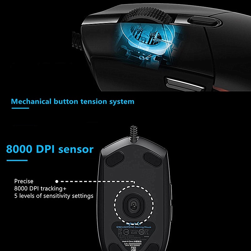 Chuột Gaming Logitech G102 Có Dây Và ĐèN NềN
