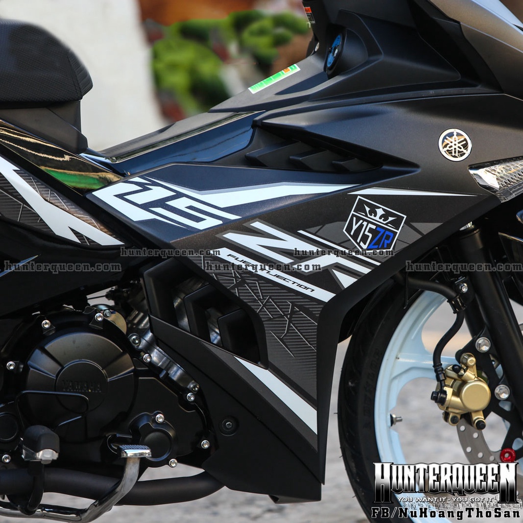 Tem rời UV cao cấp dán Xe Exciter 150 phiên bản Y15ZR đen nhám. Chỉnh sửa theo ý, phối tem theo màu xe