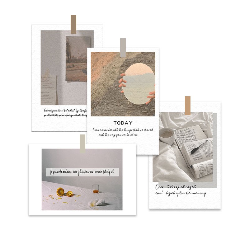 Set 30 tờ giấy trang trí sổ tay họa tiết xinh xắn