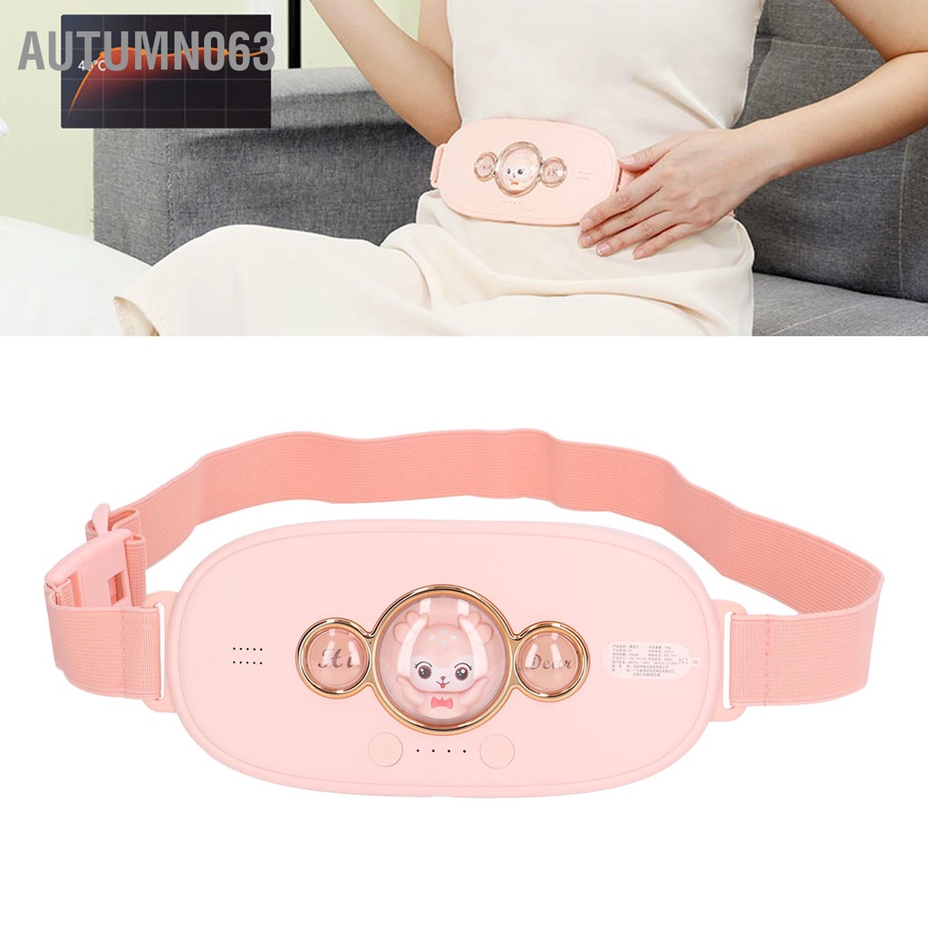 Máy làm ấm bụng Đệm Làm Nóng Eo Hồng Ép Nhào Bụng Rung 10 Chế Độ Đai Ủ Ấm Mát Xa Autumn063