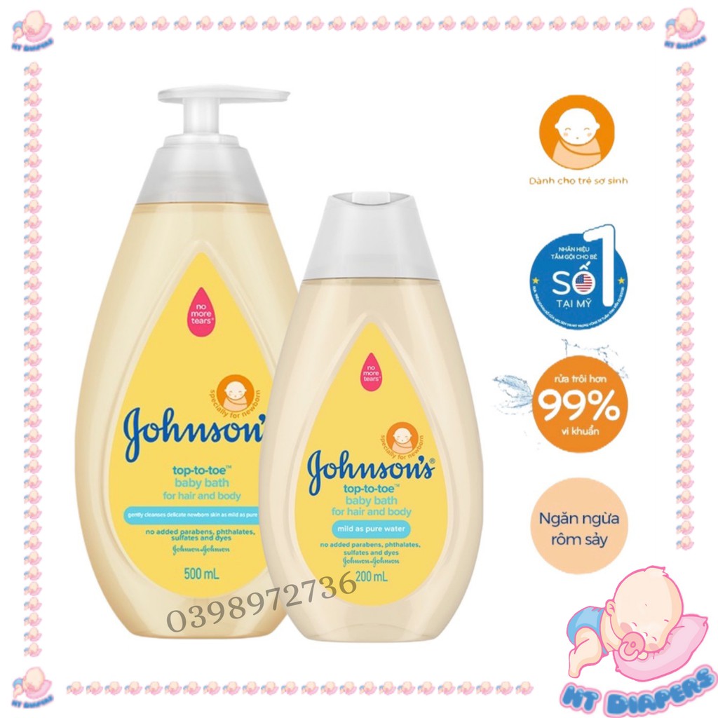 Sữa Tắm Gội Toàn Thân Johnson's Top To Toe 200ml/500ml