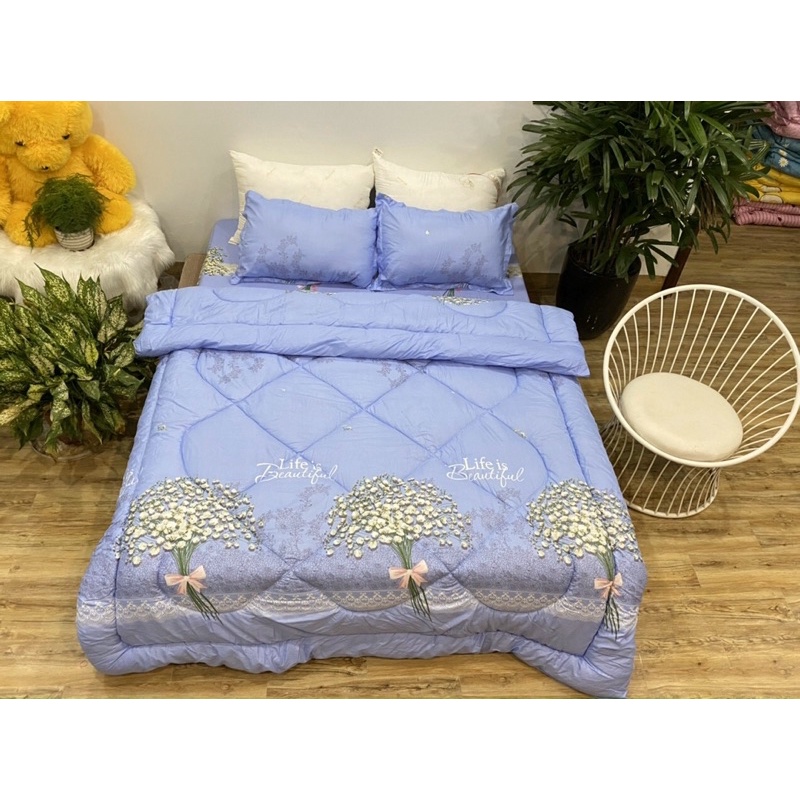 Chăn phao trần bông dày loại 1 bông hơi như hình siêu nhẹ 1m8-2m cao cấp được chọn màu