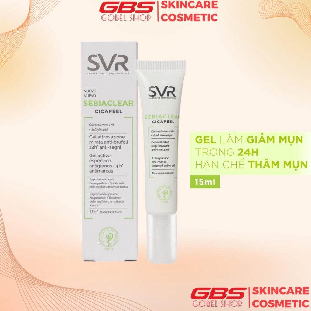 Gel Chấm Mụn SVR Sebiaclear Cicapeel Làm Giảm Mụn Viêm Sưng 15ml