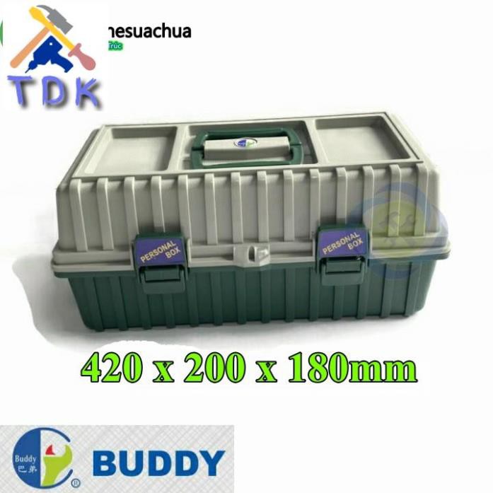 Thùng đồ nghề nhựa Buddy BK0004 420mm x 200mm x 180mm màu xanh
