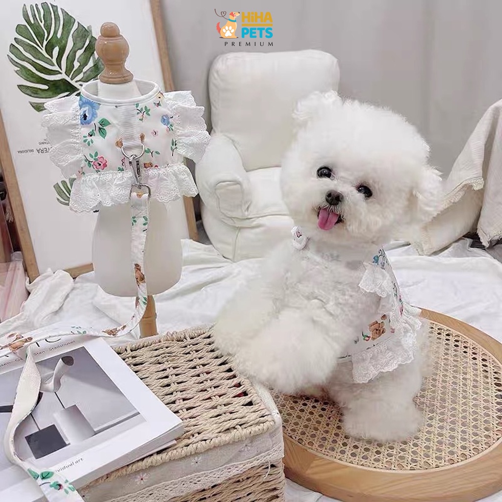 Dây Dắt Chó Mèo Đi Dạo Có Kèm Yếm Dây Dắt Thú Cưng Hàn Quốc Premium Hiha Pets.
