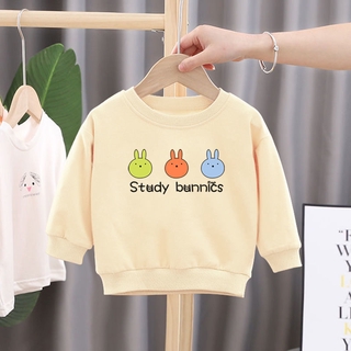 Áo sweater mỏng in họa tiết thời trang mùa thu xinh xắn cho bé gái