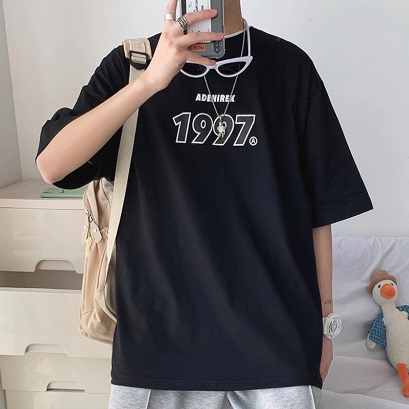 Áo thun nam nữ unisex tay lỡ phông form rộng 1997 teen cổ tròn nhiều màu cotton giá rẻ màu đen trắng freesize