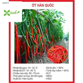 Hạt Giống Ớt hàn Quốc 30 Hạt