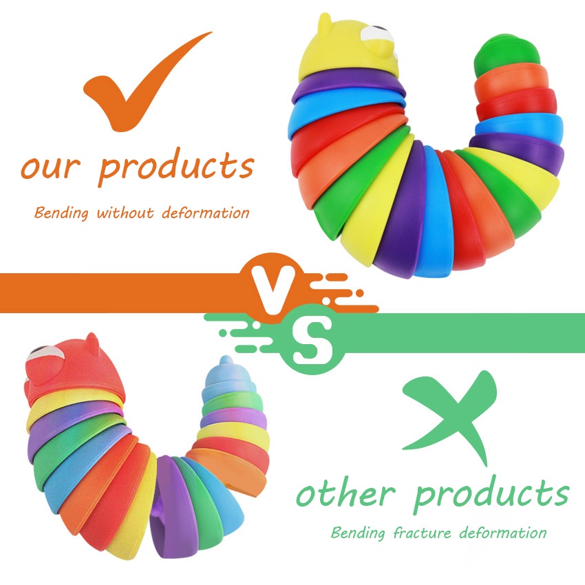 BP MART Đồ chơi con sâu bướm/ốc sên xoắn màu cầu vồng giảm căng thẳng dành cho người trưởng thành và trẻ em 2022