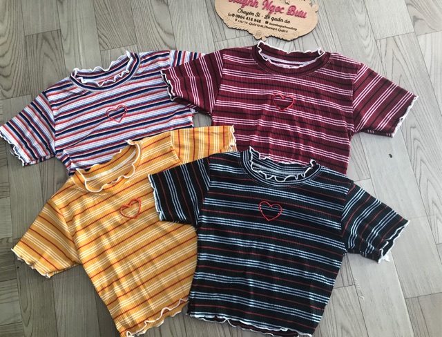 ÁO CROPTOP SỌC CUT OUT ( KÈM HÌNH THẬT )