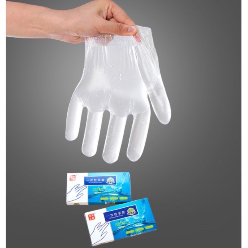 Hộp 200 Đôi Găng Nilon Dùng 1 Lần