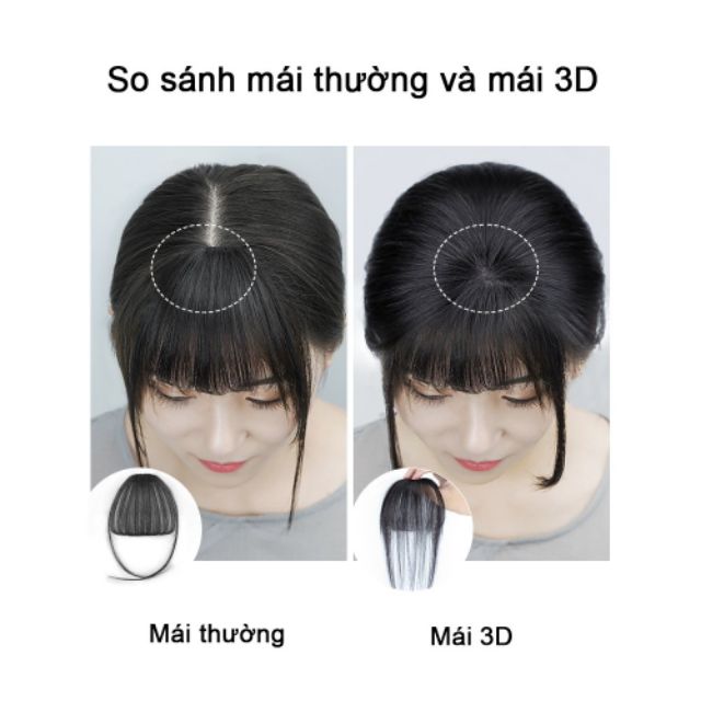 Tóc giả mái 🎁 FREESHIP 🎁 mái giả 360 độ 3D