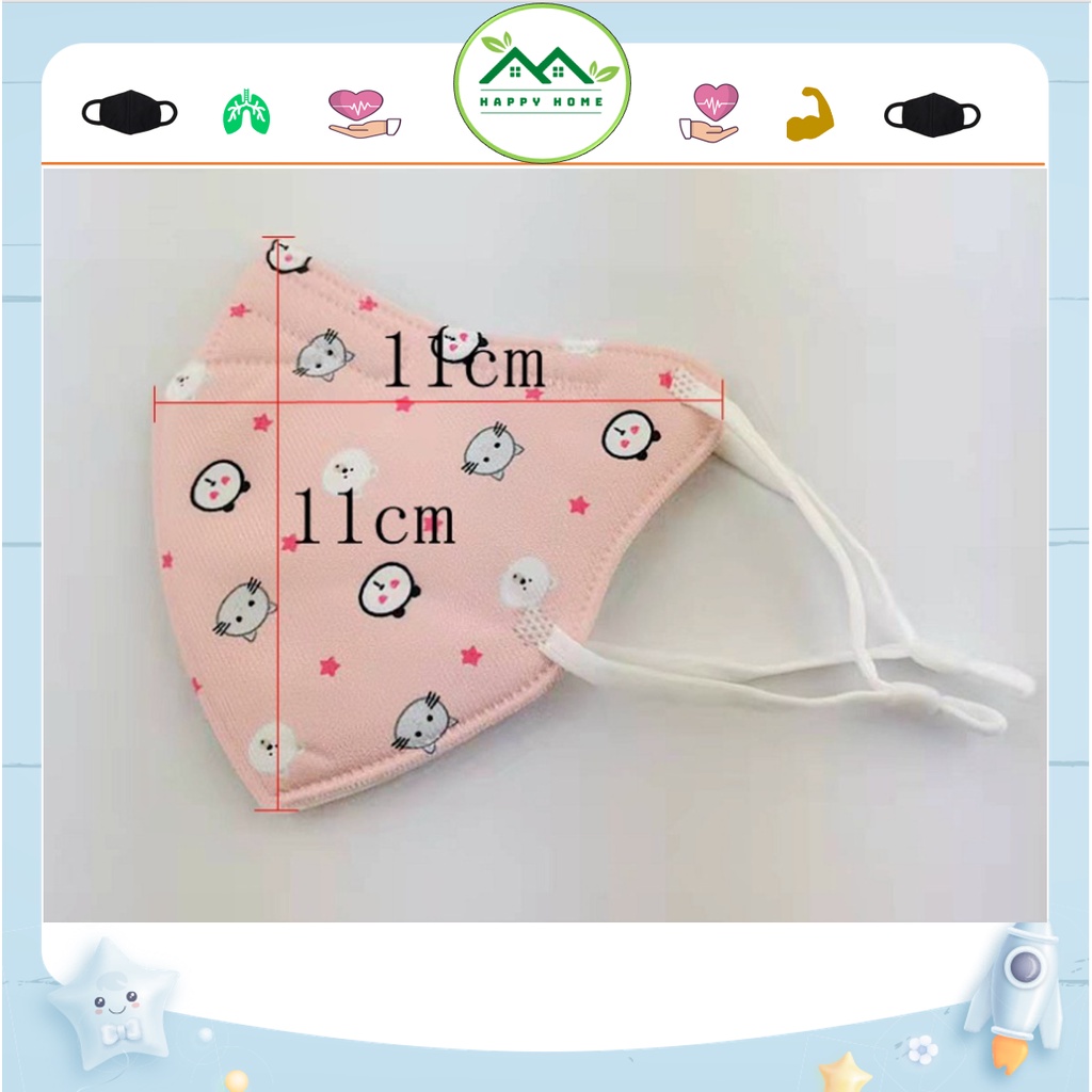 Khẩu trang vải chống tia UV, chống bụi mịn có lớp bông kháng khuẩn cho bé
