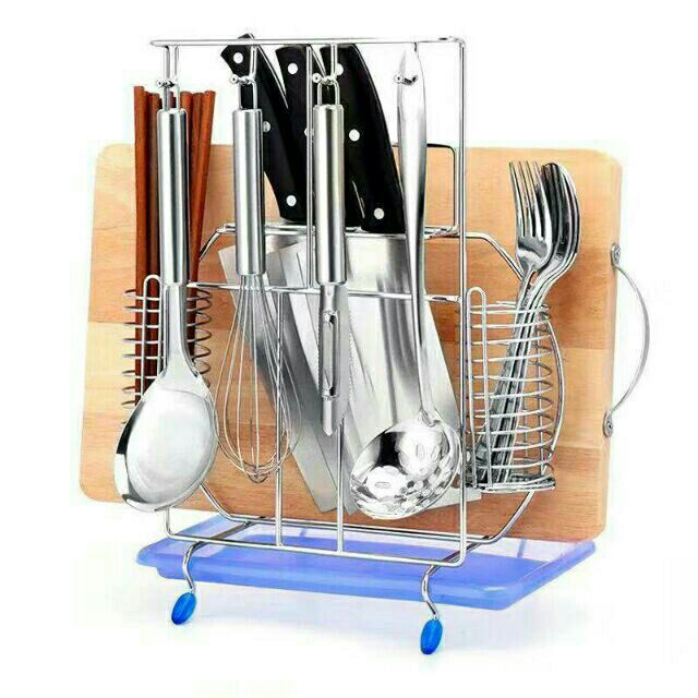 Kệ để dao thớt nhà bếp inox loại mới (có clip) | BigBuy360 - bigbuy360.vn