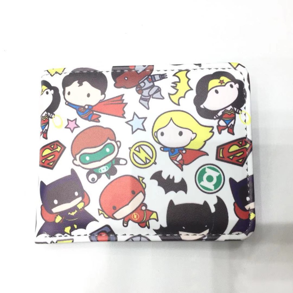 Ví Ngắn Cầm Tay In Hình Siêu Anh Hùng Flash Batman Dễ Thương