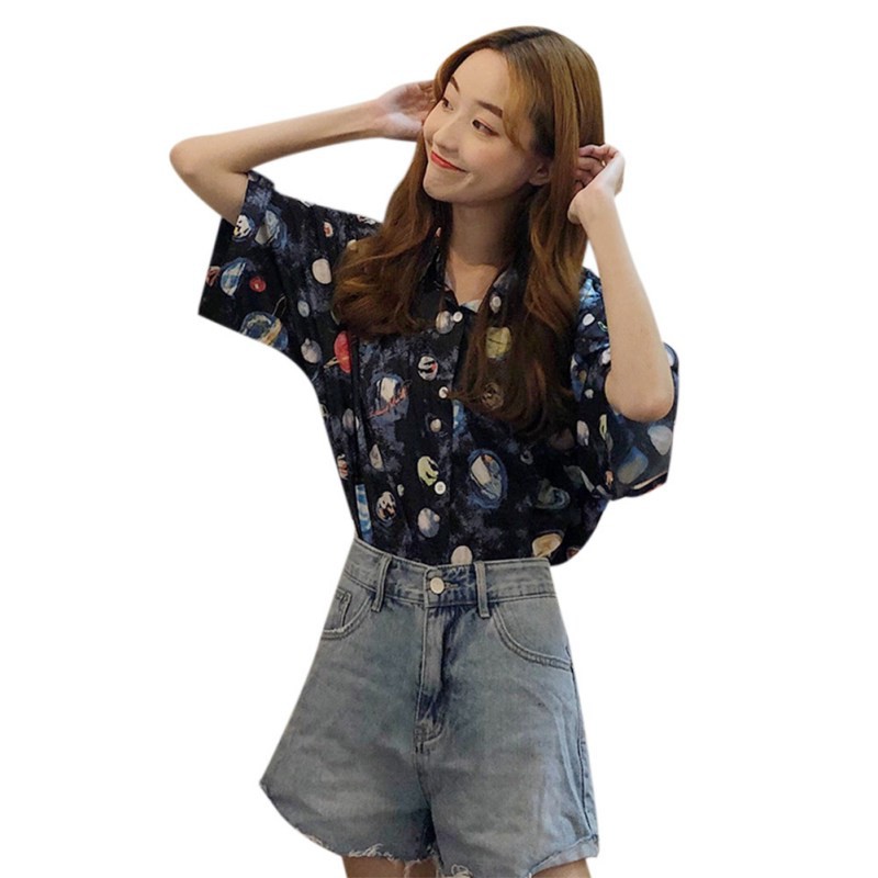 Áo thun tay ngắn in hình dải ngân hà | BigBuy360 - bigbuy360.vn