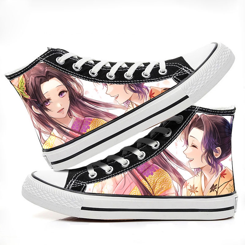 Giày Thể Thao Canvas Cổ Cao Thoáng Khí Họa Tiết Anime Demon Slayer 2021