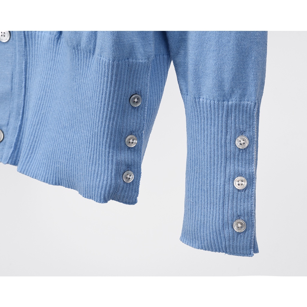 Áo Cardigan nam nữ dệt kim tay dài cổ tim Thom Brow.ne 4-Bar 8819 Áo khoác chất liệu len bông thiết kế tay áo kẻ sọc