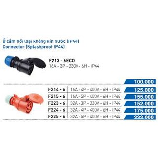 Ổ cắm công nghiệp F214-6
