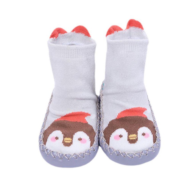 Cặp tất giày giữ ấm chân cho bé tập đi kiểu dáng hoạt hình đáng yêu