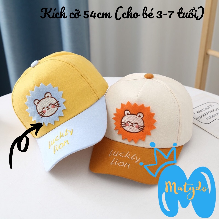 Mũ cho bé gái bé trai mũ nón lưỡi trai sư tử đáng yêu phụ kiện mũ nón từ 3-7 tuổi MU018