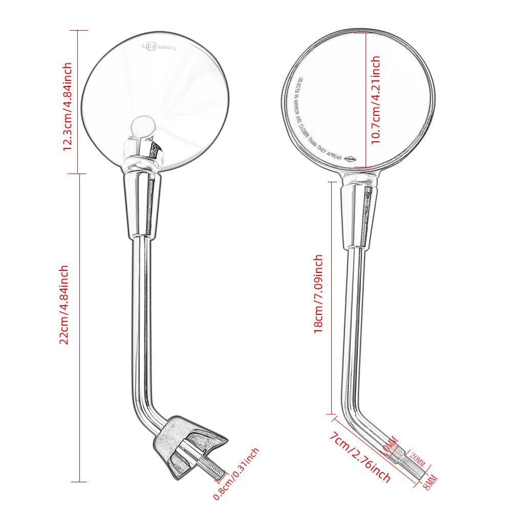 Gương chiếu hậu bên trái/phải cho xe vespa Primavera 4T-3V NOABS E2 E4 50 125 150 2T 4T 2013-18