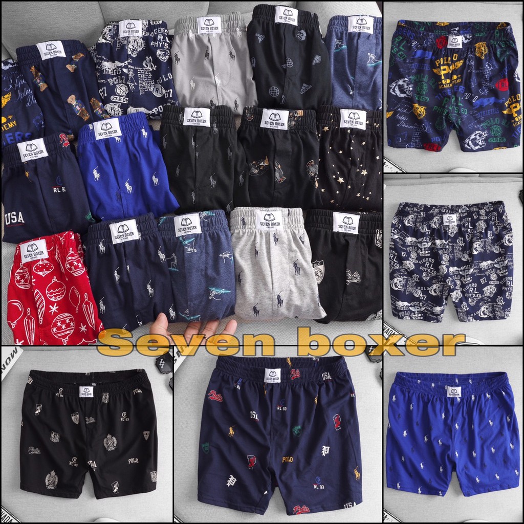 Quần đùi nam thun cotton mặc ngủ thoải mái SEVEN BOXER (BIG SIZE)