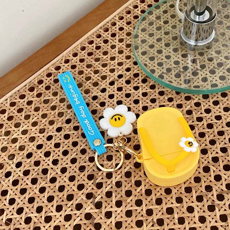 Vỏ Bảo Vệ Hộp Sạc Tai Nghe Airpods 3 Pro 2 1 3D Bằng Silicon Hình Dép Hoa Cúc Độc Đáo Dễ Thương Chống Rơi