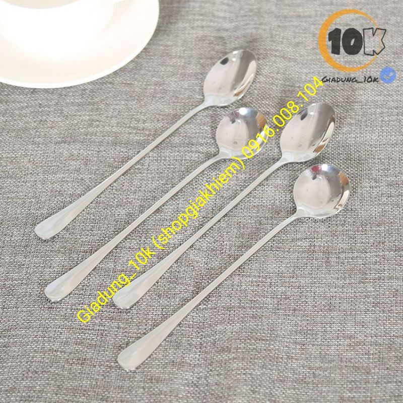 Muỗng Thìa�Cafe Đá dài 20cm - Inox cao cấp không gỉ sáng bóng (cb)