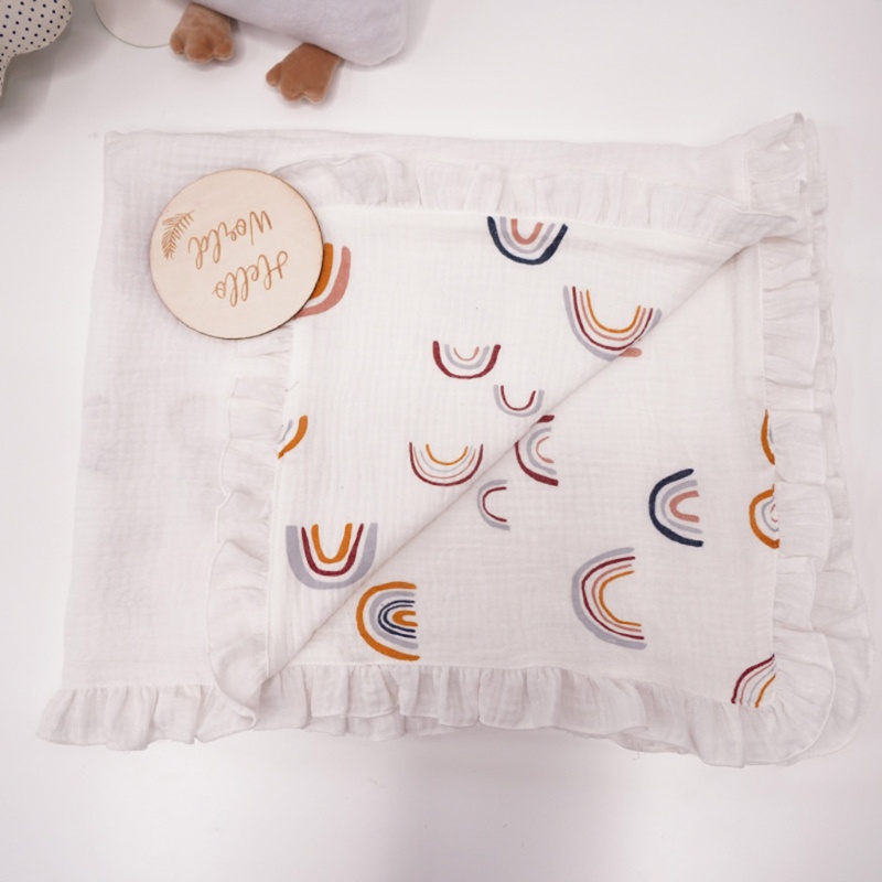 Chăn Quấn Bé Sơ Sinh Bằng Cotton Hai Mặt In Họa Tiết Dễ Thương