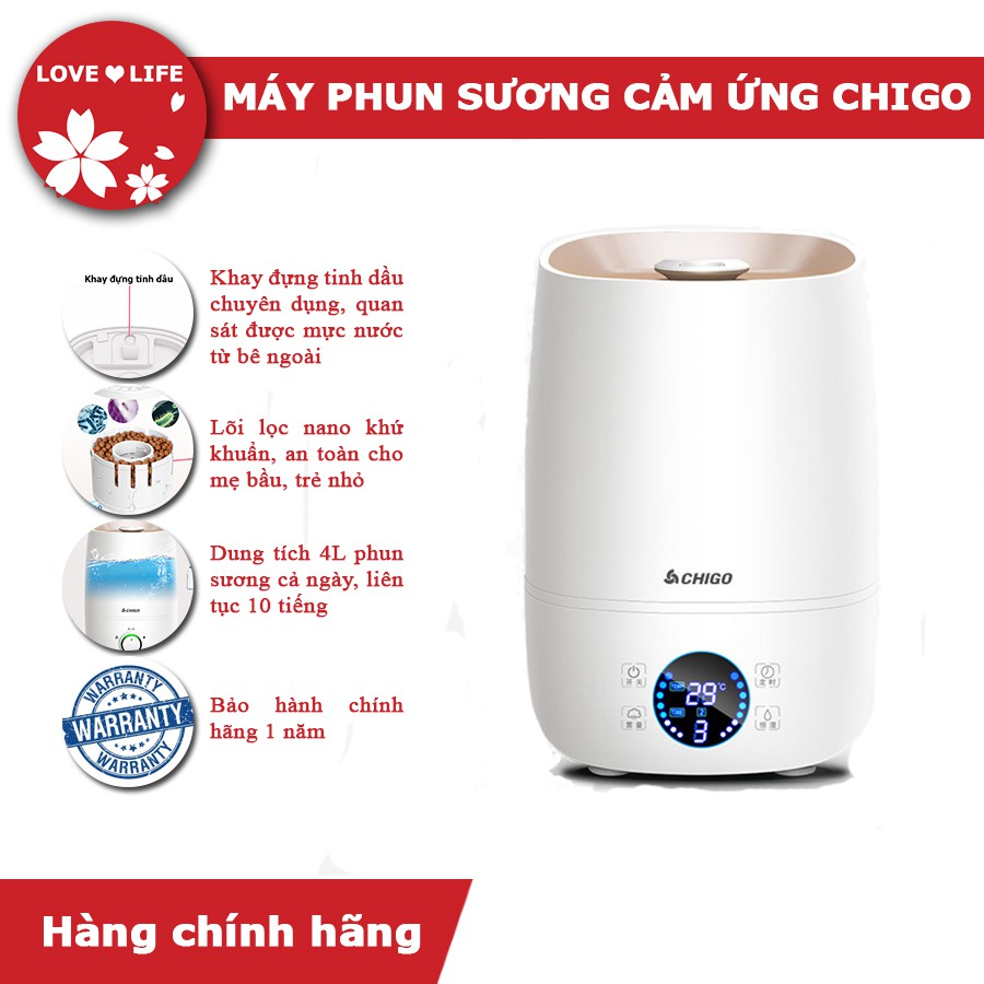 Máy phun sương máy tạo ẩm khuếch tán tinh dầu chính hãng 4L Chigo _lovelife66