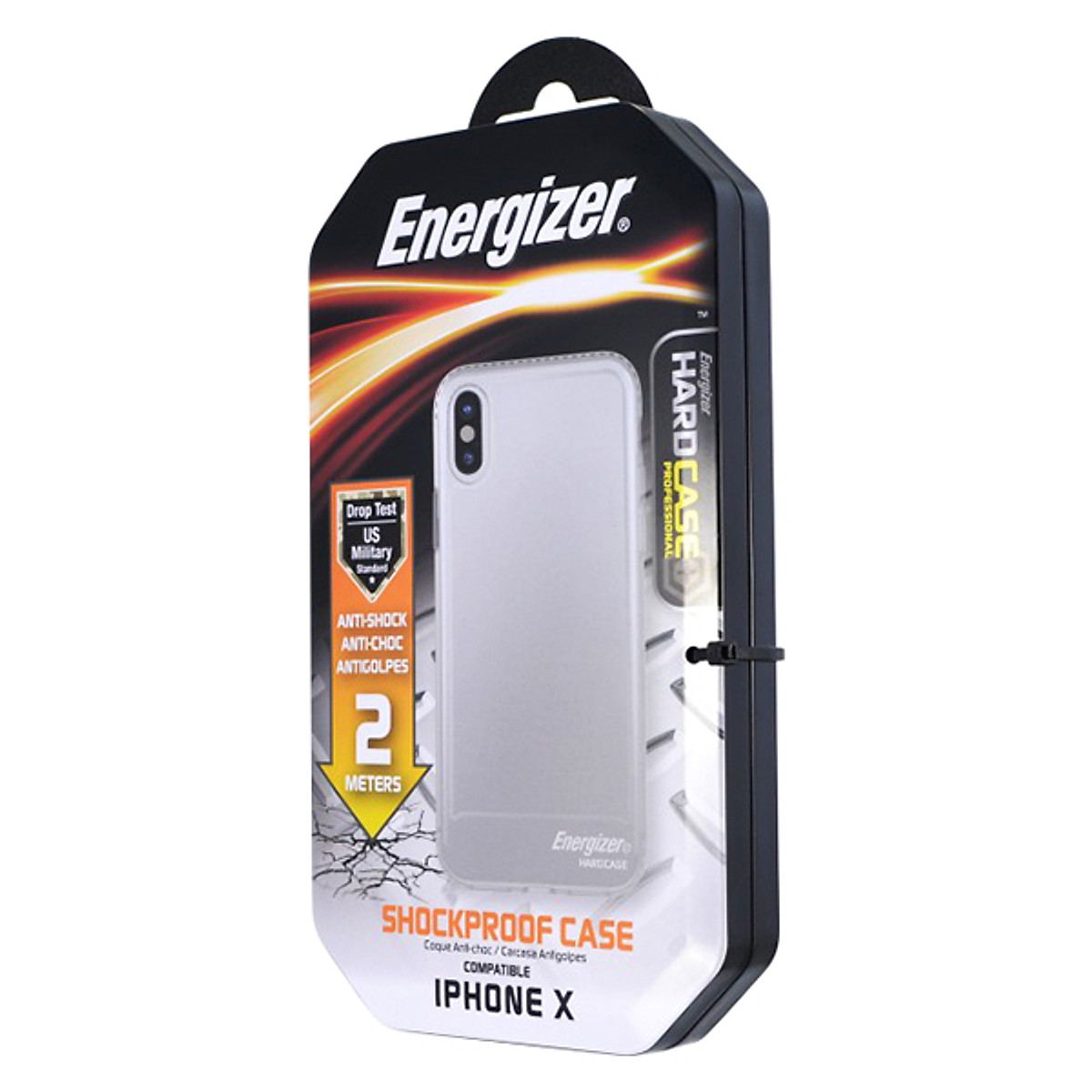 Ốp Lưng Trong Energizer Chống Sốc 2m Cho iPhone X ENCOSPIP8TR - Hàng Chính Hãng