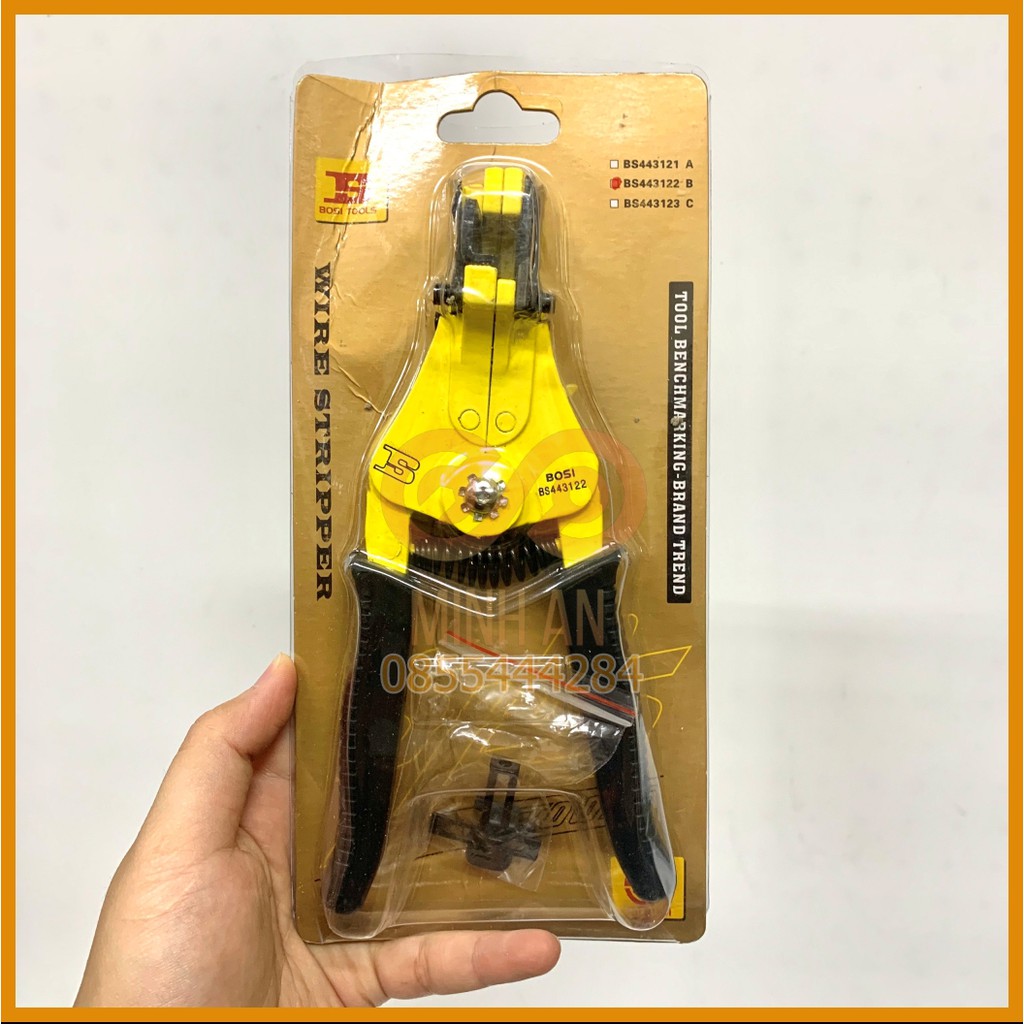 Kìm tuốt dây [HÀNG CHÍNH HÃNG] BOSI TOOLS - Kìm Tuốt Dây Điện Bosi BS443122 Cao Cấp (1.0-1.6-2.0-2.6-3.2) đa năng HVIRIT