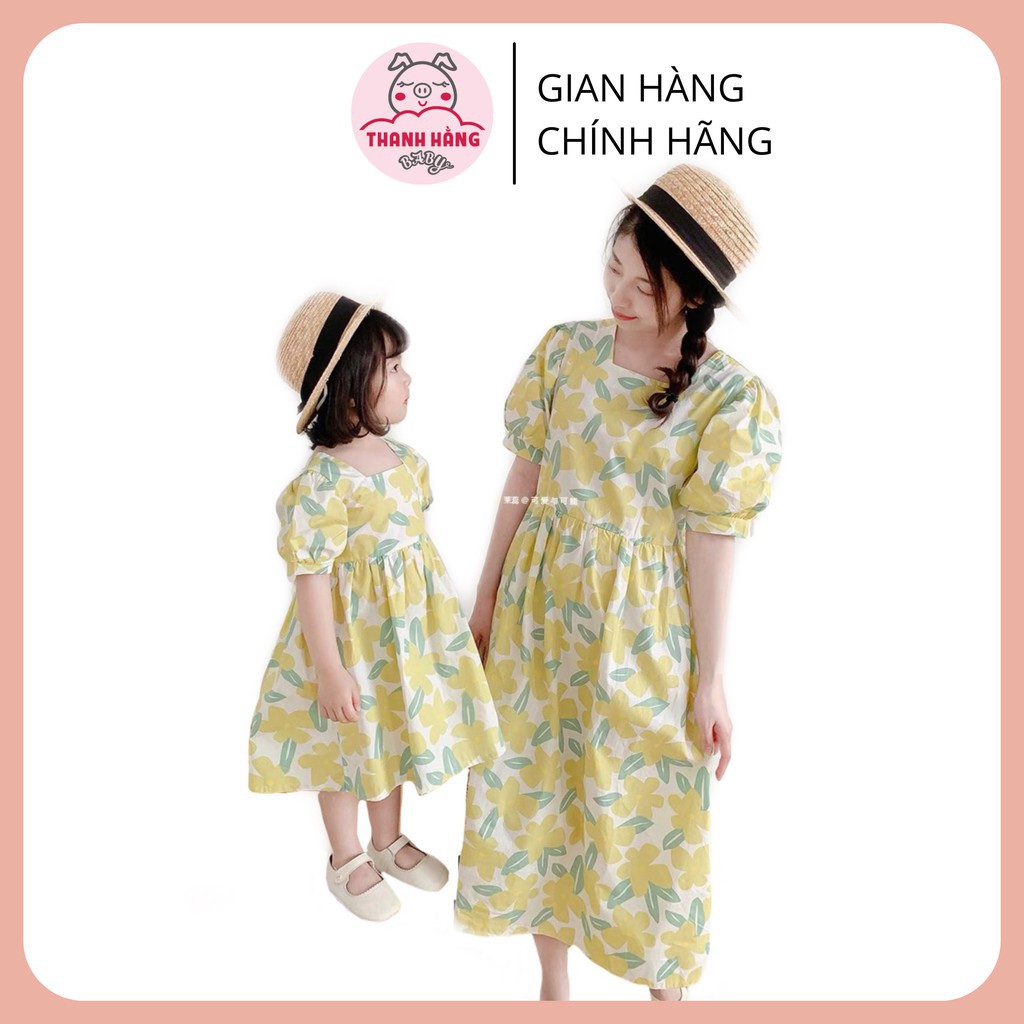 MVB0901 Váy Đôi Mẹ Và Bé, Set Váy Hoa Dành Riêng Cho Mẹ Và Bé Thanh Hằng Baby