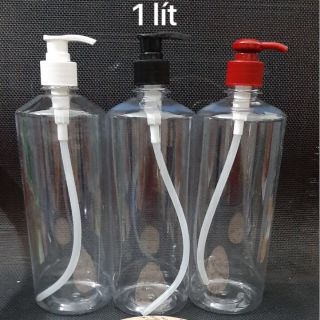 Chai nhựa trong 1 lít vòi ấn